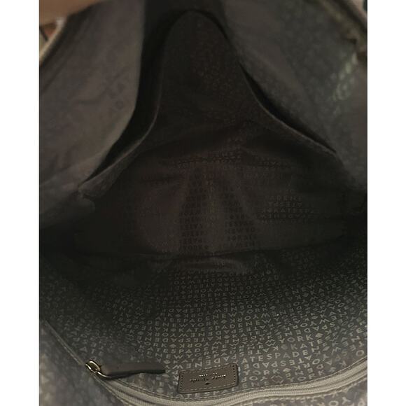 Kate Spade Greta Court Glitter Penny Saffiano Leather Tote Gray & Gold WKRU5613 - Picture 7 of 10